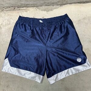Nike Basketball Shorts Men's Navy Blue White Trim Y2K Athletic Gym Size L/XL VTG